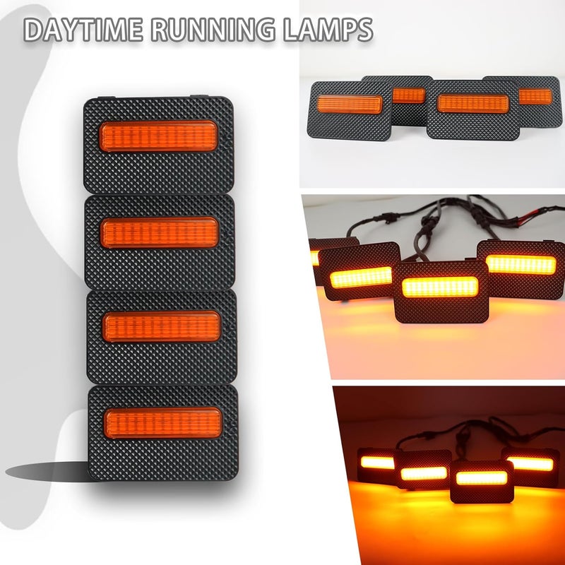 ZDEERAOTO 4pc Smoked Housing Amber LED Front Grille Lights DRL Feature Kit for Toyota Tacoma 2024 2025 SR SR5 Cab Pickup Accessories (Yellow) - Image 2